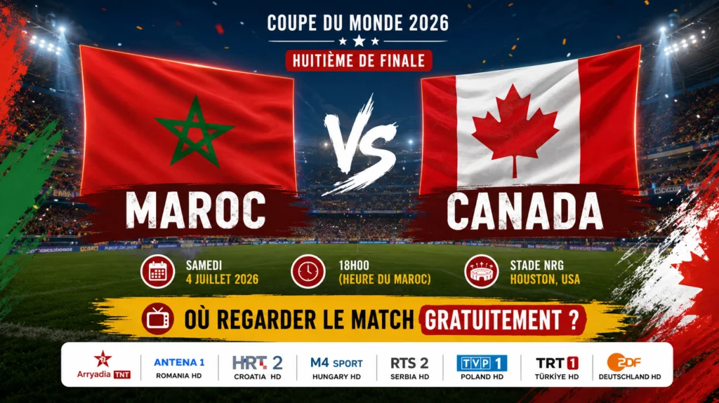 Maroc - Canada où regarder le match gratuitement
